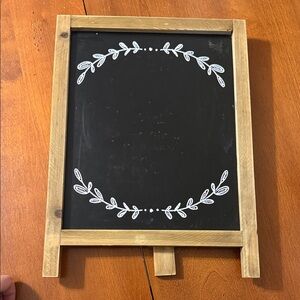 Wood Framed Chalkboard Sign with Leaf Wreath